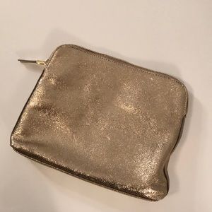 “India Hicks” Gold Leather “Insider” Clutch/Purse